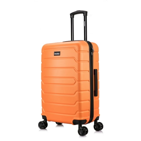 InUSA Trend Lightweight Hardside Medium Checked Spinner Suitcase - Orange
