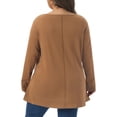 thumbnail image 4 of DARING DIVA Women's Plus Crew Neck High Low Hem Blouse 3X Brown, 4 of 6