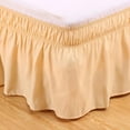 thumbnail image 4 of RUseeN Beige Yellow Adjustable Bed Skirt for King Size Bed - with 15 Inch Tailored Drop, Wrap Around Bed Skirts with Adjustable Elastic Belt for Easy Fitting - Wrinkle & Fade Resistant, 4 of 6