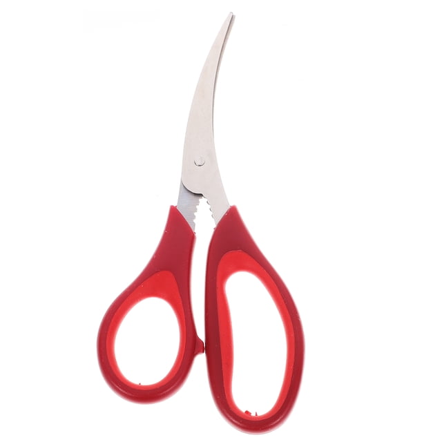 Tijeras profesionales multiusos para cortar camarones, de acero inoxidable, para cocina, restaurante (tijeras rojas)