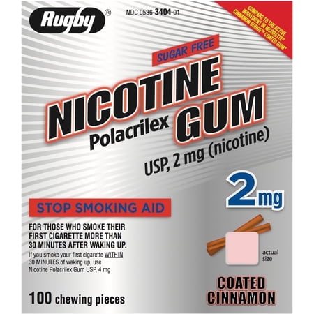 Rugby Nicotine Gum 2mg 100ct. Cinnamon