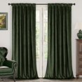 thumbnail image 2 of Cortinas BGment de terciopelo verde oliva, 229 x 229 cm, con opaco, 2 of 7