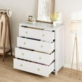 thumbnail image 4 of Commode pour Chambre Commode de 37 Po de Hauteur pour Garde-Robe avec 4 Tiroirs Table de Nuit Grande Armoire de Rangement pour Vêtements pour Chambre, Chambre de Bébé, Salon, Garde-Robe, Couloir, Blanc, 4 of 7