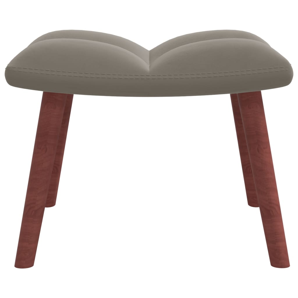 vidaXL Rocking Chair with Ottoman Light Gray Velvet