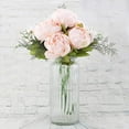 thumbnail image 3 of Nvzi Flores falsas, peonías artificiales vintage, flores de seda para decoración del hogar y bodas, paquete de 1 (melocotón), 3 of 5