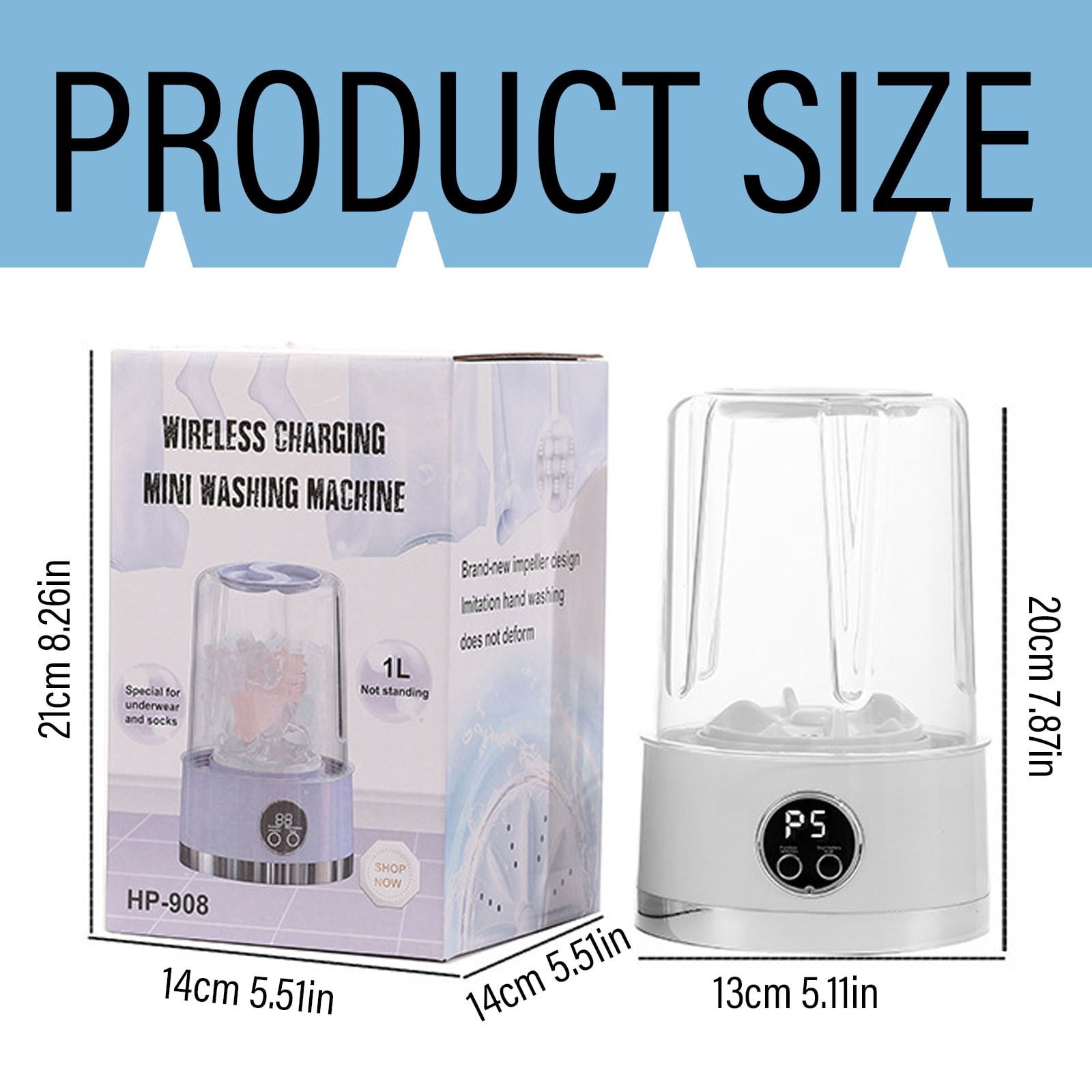 2026 Upgraded Portable Mini Washing Machine, Rechargeable Underwear Washer with USB Charging, Deep Clean Pulsator for Socks, Baby Clothes, Travel, Dorm, Apartment & RV Use, Purple