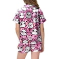 thumbnail image 5 of Leey-World Fall Pajamas Cute And Fun Cartoon Print Short Sleeved And Shorts Set For Kid's Halloween Parties Pjs for Girls 2T 3T 4T 5T 6T 7T 8T, 5 of 5