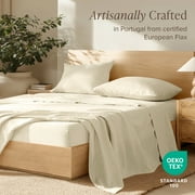 Bare Home Linen Sheet Set - Deep Pocket - Breathable - 4-Pieces - Queen, Natural