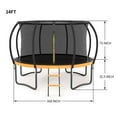 thumbnail image 2 of Best 14FT Outdoor Big Trampoline With Inner Safety Enclosure Net, Ladder, PVC Spring Cover Padding, For Kids, Black&Orange Color, 2 of 6