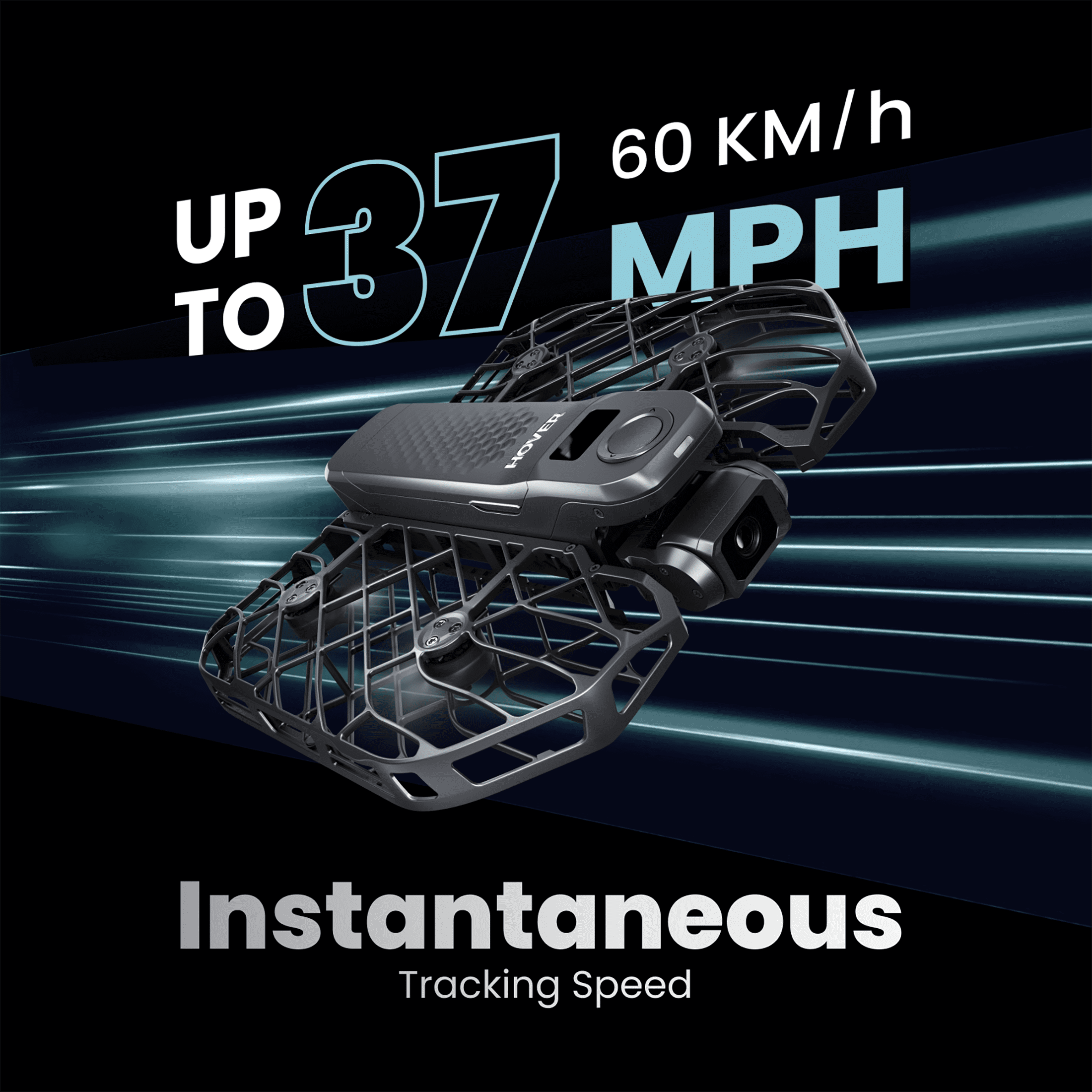 HOVERAir X1 PRO 4K UHD Action Flying Camera, Foldable Drone with AI Follow, Palm Launch, 2-Axis Gimbal, 104° FoV, for Outdoor Sports (Standard)