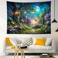 thumbnail image 2 of HVEST Fantasy Forest Tapestry Wall Hanging Fairy Purple Floral Plant Wall Tapestry for Bedroom Nature Landscape Fantasy Tapestry for Living Room College Dorm Home Decor,80x60 inch, 2 of 5
