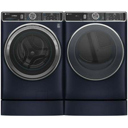 GE Profile - 7.8 Cu. Ft. Stackable Smart Electric Dryer with Steam and Sanitize Cycle - Sapphire Blue