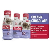 SlimFast High Protein Shake Meal Replacement Shake, Creamy Chocolate, 11 fl Oz Bottle, 2 Count