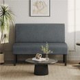 thumbnail image 3 of Renwick Corduroy Armless Loveseat with Rubberwood Legs, Dark Gray, 3 of 8