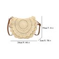thumbnail image 2 of Bolso Cuerpo Cruzado Hombro Crochet Con Correa Ajustable Semicírculo Paja Tejer, 2 of 9