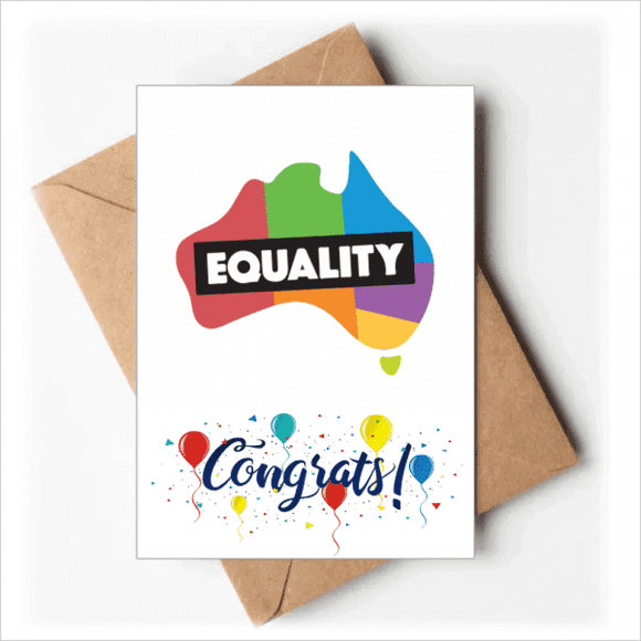 Différence entre les Sexes Australian Arc-en-Ciel Égalité Cartes de Mariage Félicitations Enveloppes de Voeux