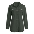thumbnail image 4 of Unir Women’s Casual Solid Corduroy Collared Button Down Shacket Jacket, Long Sleeve Pocket Relaxed Fit Lightweight Outerwear For Fall Winter Daily Wear Size S-XXL Plus Size Friendly, 4 of 5