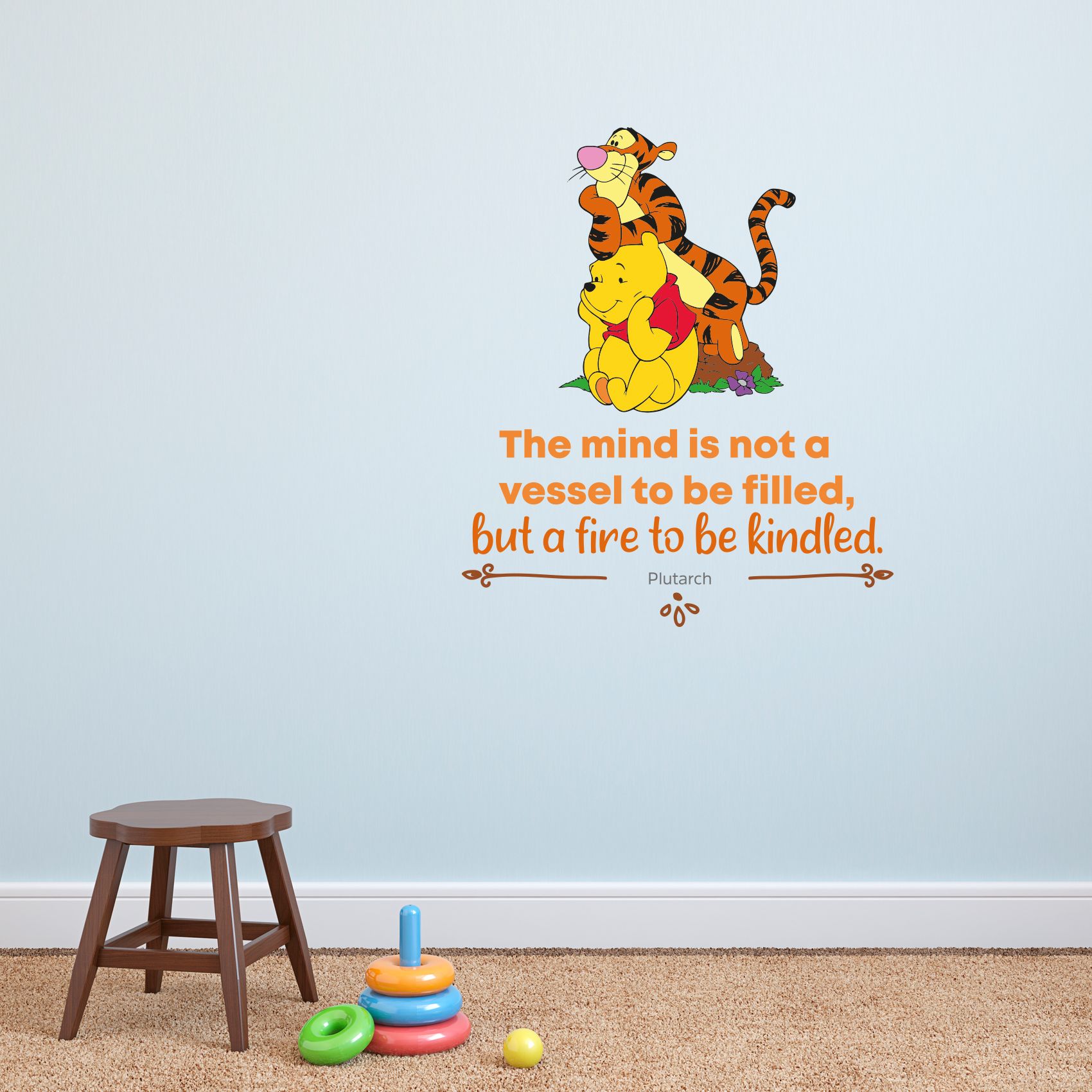 New Day Tigger Pooh Life Quote Cartoon Quotes Decors Wall Sticker Art Design Decal For Girls Boys Kids Room Bedroom Nursery Kindergarten Home Decor Stickers Wall Art Vinyl Decoration (10X10 Inch) -