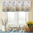 thumbnail image 6 of Valances for Windows Watercolor Daisy Flowers Birds Rod Pocket Short Curtain for Bathroom Living Room Bedroom Retro Pastoral Scenery 1 Panel 42x12in, 6 of 9