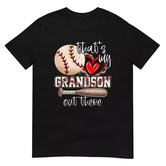 100% cotton tshirts men tee That'S My Grandson Out There Baseball Grandma Mothers Day T-Shirt