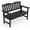 Black, variant on Outdoor Poly Lumber Patio Bench, 2-Seat Slatted Garden Loveseat for Porch, Yard, Park & Backyard, Black/Blue/Natural