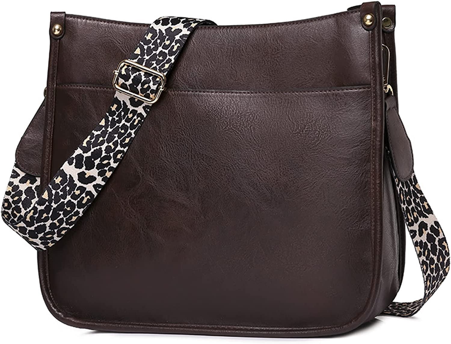 Women Shoulder Bag Vintage Crossbody Purse Handbag with Leopard Guitar Strap Hobo Satchel Bag