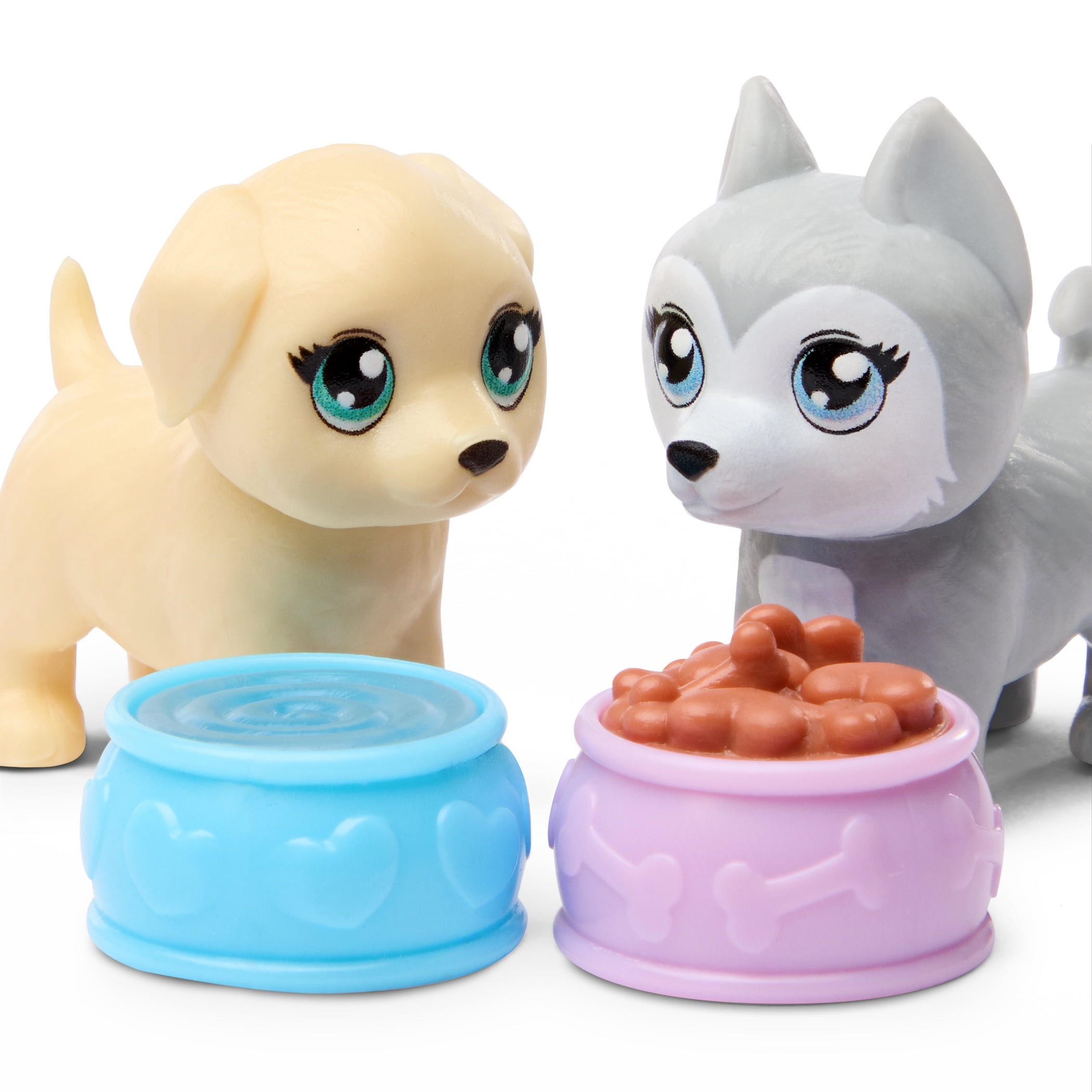 Hey Bestie Isa & Evie 18 Piece Set of 2 (5.5-inch) Mini Dolls with Toy Dogs & Pet Accessories, Kids Ages 3 & Up