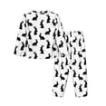 thumbnail image 2 of Wukai Black Rabbit Print Women's Pajama Set - Soft Long Sleeve Sleepwear for Comfort and Style-Small, 2 of 9