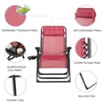 thumbnail image 5 of Topbuy Oversized Zero Gravity Lounge Chair Folding Recliner w/ Cup Holder & Pillow, Wine Red, 5 of 9