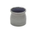 thumbnail image 1 of Maceta de cerámica curva gris de Cheung hecha a mano, lisa, 1 of 3