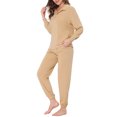 thumbnail image 4 of INSPIRAR CHIC Conjuntos de Pijamas para Mujeres con Sudadera y Pantalones de Noche con Bolsillos Tallas XS Caqui, 4 of 4