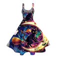 thumbnail image 5 of Halloween Dresses for Women Sleeveless Casual Printed Retro Plus Size Dress For Cocktail Holiday Occasions, 5 of 5