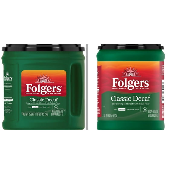 Folgers Classic Decaf Medium Roast 25.9 oz & Folgers Classic Decaf Medium Roast 9.6 oz