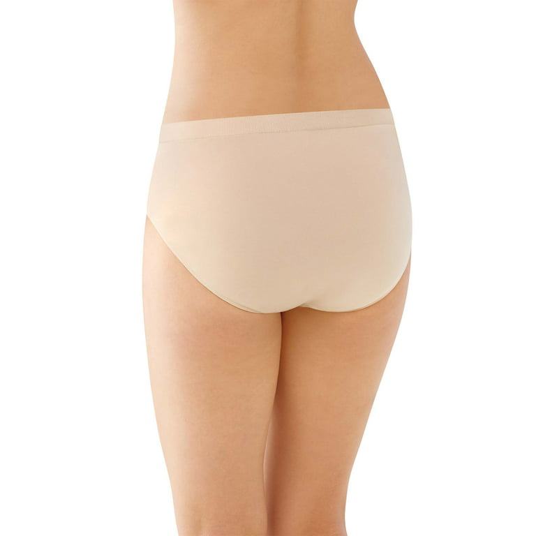 Bali 617914183554 Comfort Revolution Womens Microfiber Seamless Hi Cut  Panty, Nude Damask - Size 11-10 