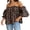 Coffee, variant on Cute Womens Tops Wave Dot One Shoulder Bubble Sleeve Petite Tops for Women,Coffee,S