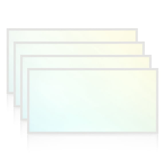 Luxrite 2x4 FT LED Flat Panel Light, 30/40/50W, 3 CCT 4000K-6500K, 3750/5000/6250 Lumens, 0-10V Dimmable, ETL DLC 4-Pack