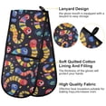 thumbnail image 4 of Dailycode Double Sided Oven Mitt with Loop Heat Resistant Kitchen Long Potholders 7" x 35" Funny Caterpillar, 4 of 6