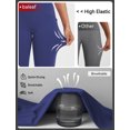thumbnail image 3 of BALEAF Womens High Waisted Capri Leggings with Pockets Tummy Control Yoga Gym Pants Navy Blue XL, 3 of 7