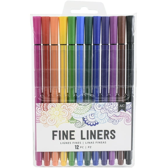 American Crafts Fine Liners Markers 12/Pkg