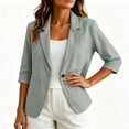 thumbnail image 4 of LPZOOGU 2026 Summer Women’s Linen Blazer Jacket - Lightweight Breathable 3/4 Sleeve One Button Business Casual Suit Jackets, 4 of 7