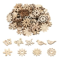 Wood Wooden Crafts Ornaments Unfinished Cutouts Slices Diy Flowers Paint Shapes Blanks Blank Flower Craft Slice Ornament