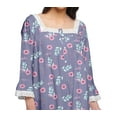thumbnail image 5 of Moomaya WoMen's Printed Long Sleeve Square Neck Cotton Sleepwear Gown, 5 of 6