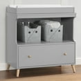 Delta Children Essex Convertible Changing Table with Drawer, Grey