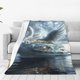 thumbnail image 1 of Balery Fantasy Swan Yacht Design Manta de Felpa Suave y Acogedora – Cobija de Franela Aterciopelada para Cama, Lavable y Cálida para Sofá, Mascotas, Transpirable-80"x60", 1 of 7
