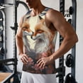 thumbnail image 5 of KLL Romantic Flower Fox Print Men's Muscle Gym Workout Stringer Tank Tops Bodybuilding Fitness T-Shirts Tank Tops Men-3X-Large, 5 of 7
