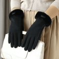 thumbnail image 4 of Guantes de lana de cachemira para mujer, bonitos guantes de invierno para montar, cálidos, acolchados, con pantalla táctil, resistentes al frío y para esquiar, 4 of 6