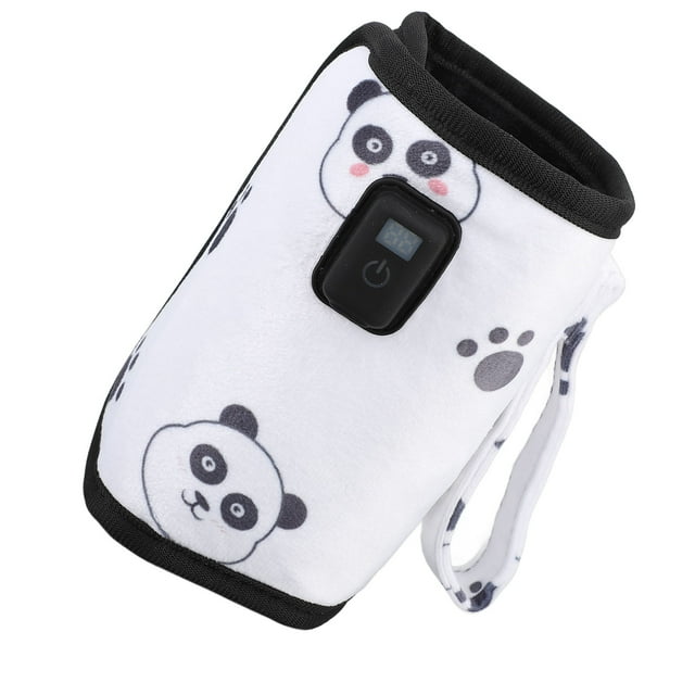 Manga Calentadora De Biberones, Pantalla Digital Estilo Panda USB Conservador De Calor De Leche Temperatura De 21 Niveles Tela De Felpa Liviana Para Viajes Familiares