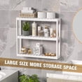 thumbnail image 7 of Bathroom Shelves Over Toilet Storage - 3 Tier Wall Mounted Bamboo Bathroom Shelf Organizer Multifunctional Adjustable Layer Free Standing Utility Shelves for Bathroom Living Room Kitchen, White, 7 of 7