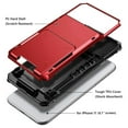 thumbnail image 2 of Dteck Wallet Case for iPhone 14 Pro Max,Shockproof Rubber Rugged 4-Card Credit Holder Slots Cover Hybrid Heavy Duty Protection Armor Phone Back Case,Red, 2 of 6