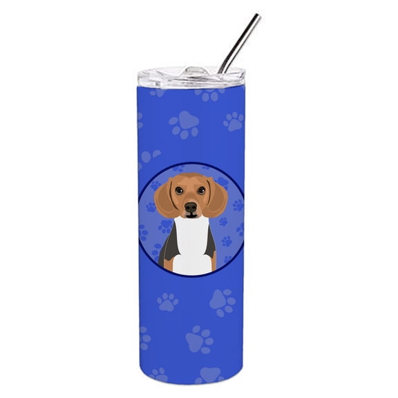 Carolines Treasures WDK1015TBL20 Beagle Tricolor Design1  Stainless Steel 20 oz Skinny Tumbler Blue 20 oz multicolor